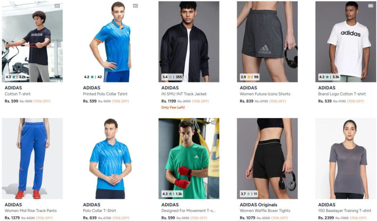 Flat 70 On Adidas Clothing – Best Price in India