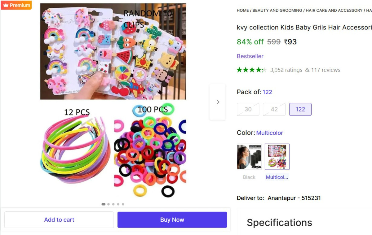 Hair Accessories Combo 122 Pcs (multicolor) 93 More Deals Click Here Must R