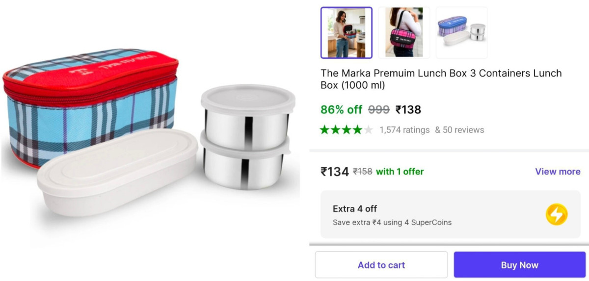 Lunch Box (3 Container) At 138 – Best Price in India