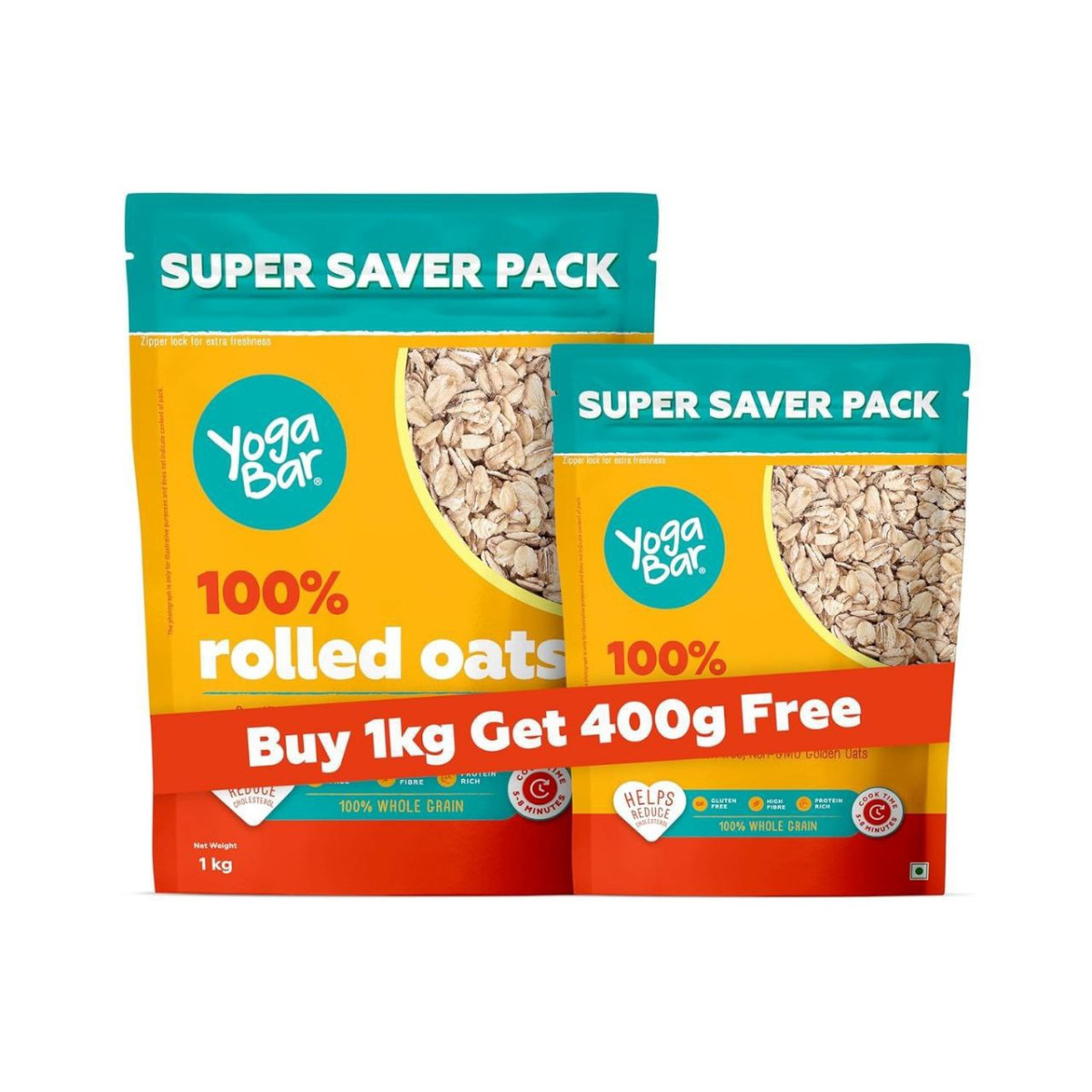 Yogabar 100 Rolled Oats 1 4 Kg (1 Kg 400 Gram Pack) 293 – Best Price in Ind