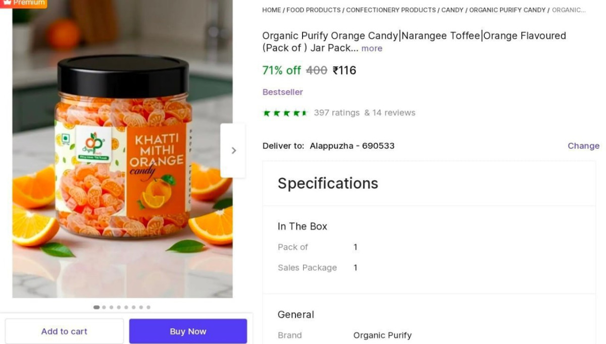 Orange Candy (400g) At 116 – Best Price in India