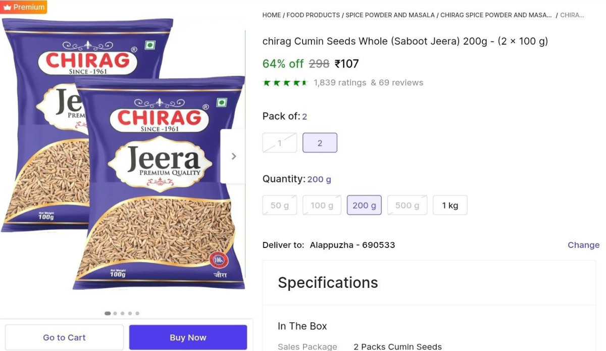Cumin Seeds (jeera) 200g At 107 More Deals Click Here Must Read – Best Pric