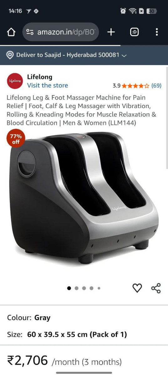 Leg Foot Massager Machine For Pain Relief At 7712with Bank – Best Price in 