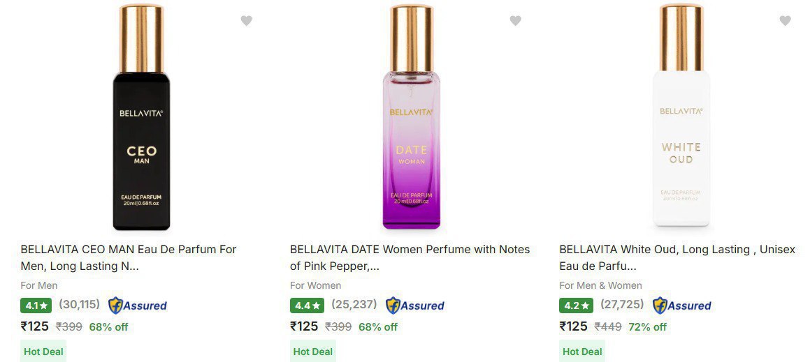 Flipkart Bellavita Perfume Starts At Rs 125 – Best Price in India