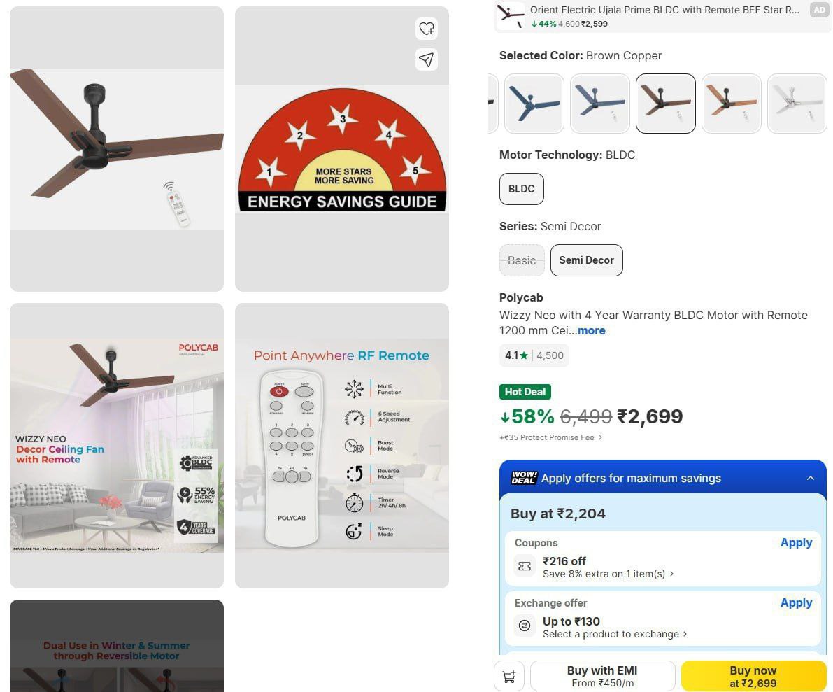 Bldc Ceiling Fans Deals Starts 14992699 2699 1499 1799 1599 – Best Price in