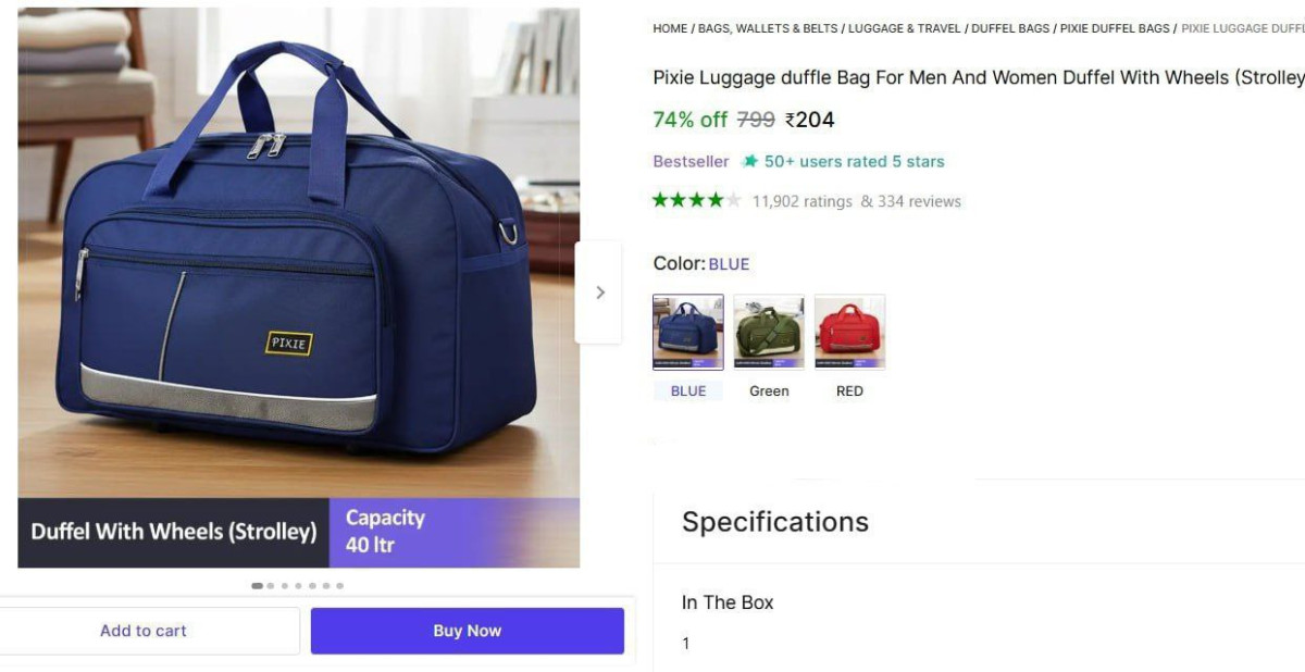 Duffel Bag With Wheels 204 – Best Price in India