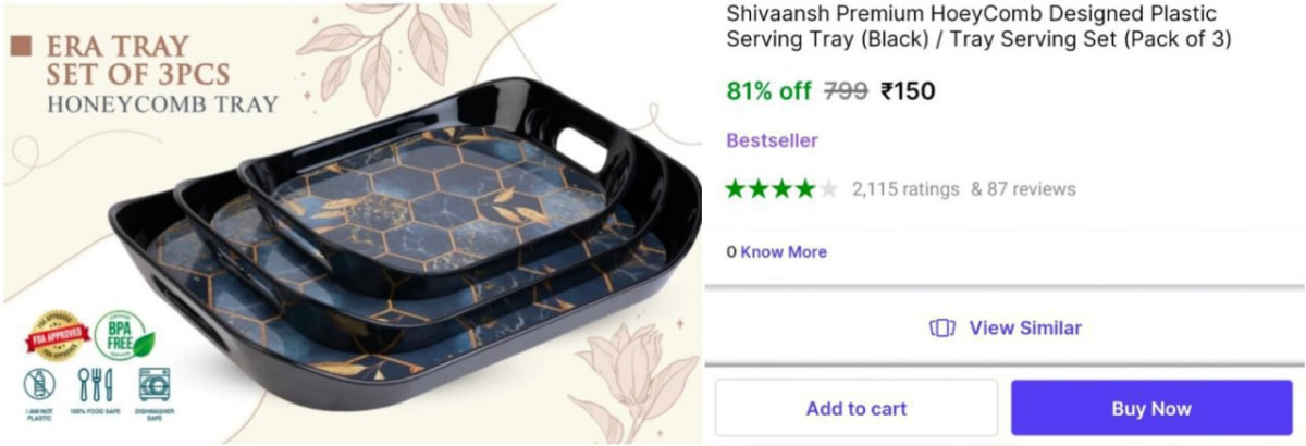 Serving Tray (set Of 3) At 150 – Best Price in India
