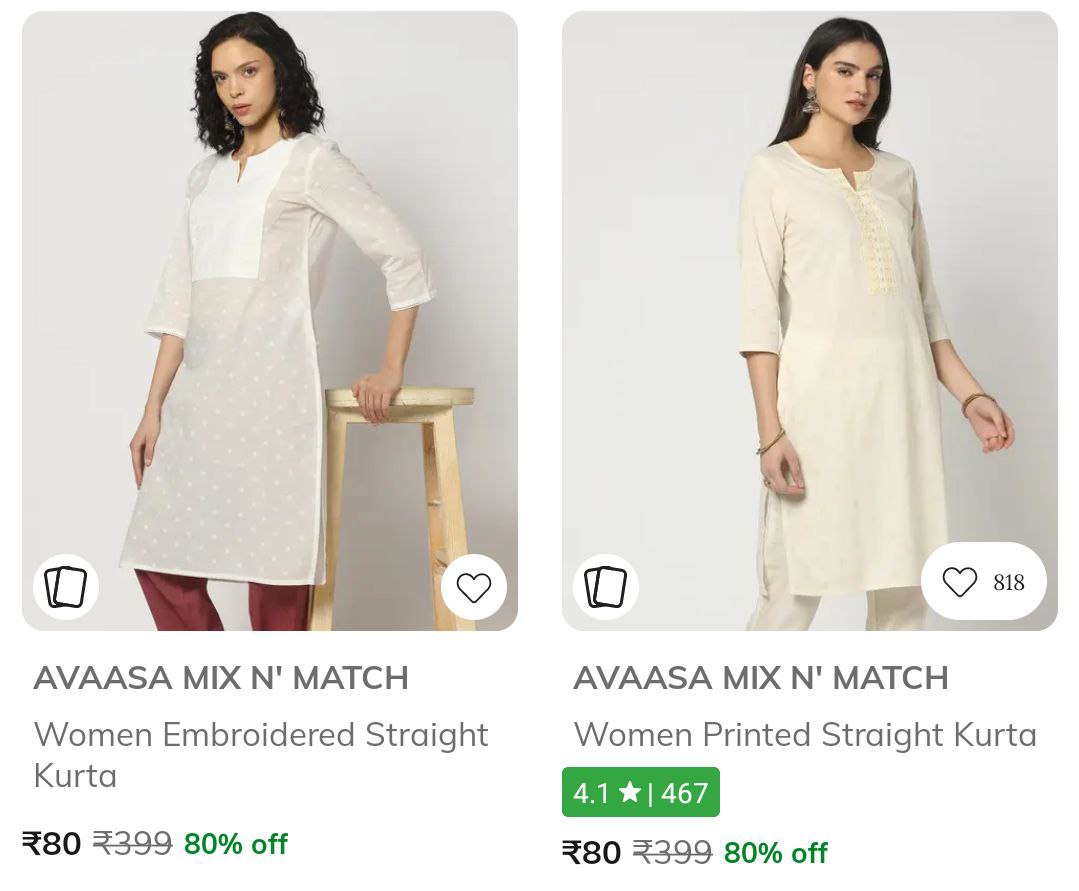 Ajio Loot Women S Kurta Starts At 80 – Best Price in India