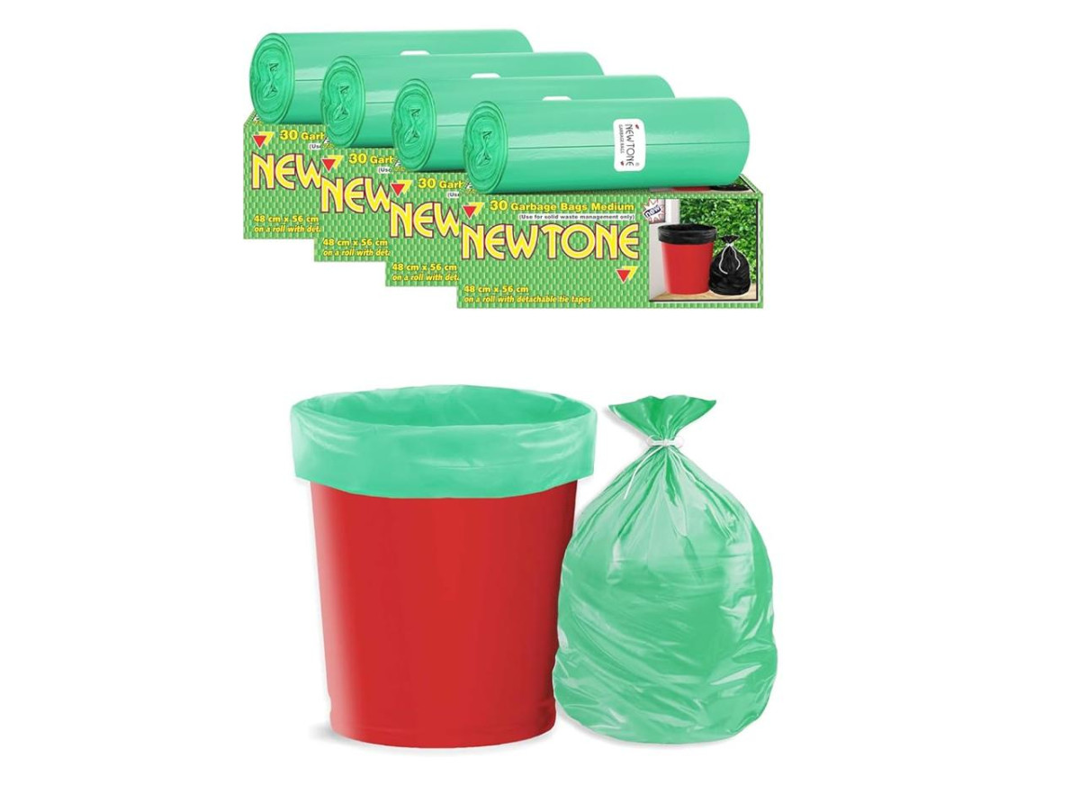 Newtone Garbage Bags Medium 19 X 21 Inches 120 Bags (30 Bags X 4 Rolls) 172