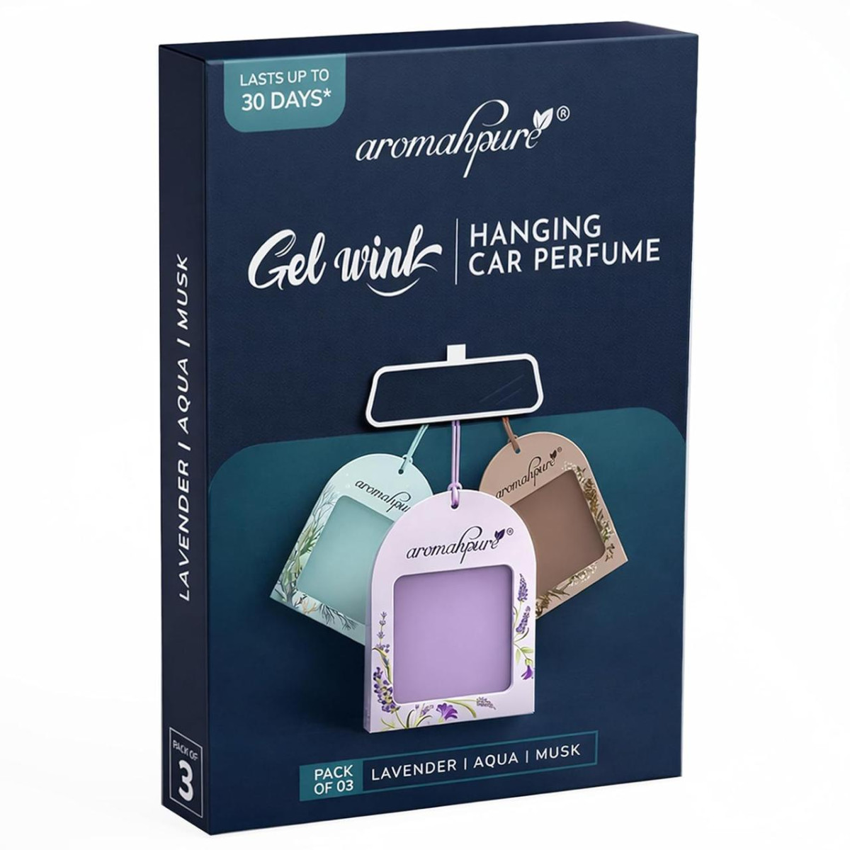 Aromahpure Gel Wink Hanging Car Perfume - Lavender Musk Ocean Pack Of 3 179