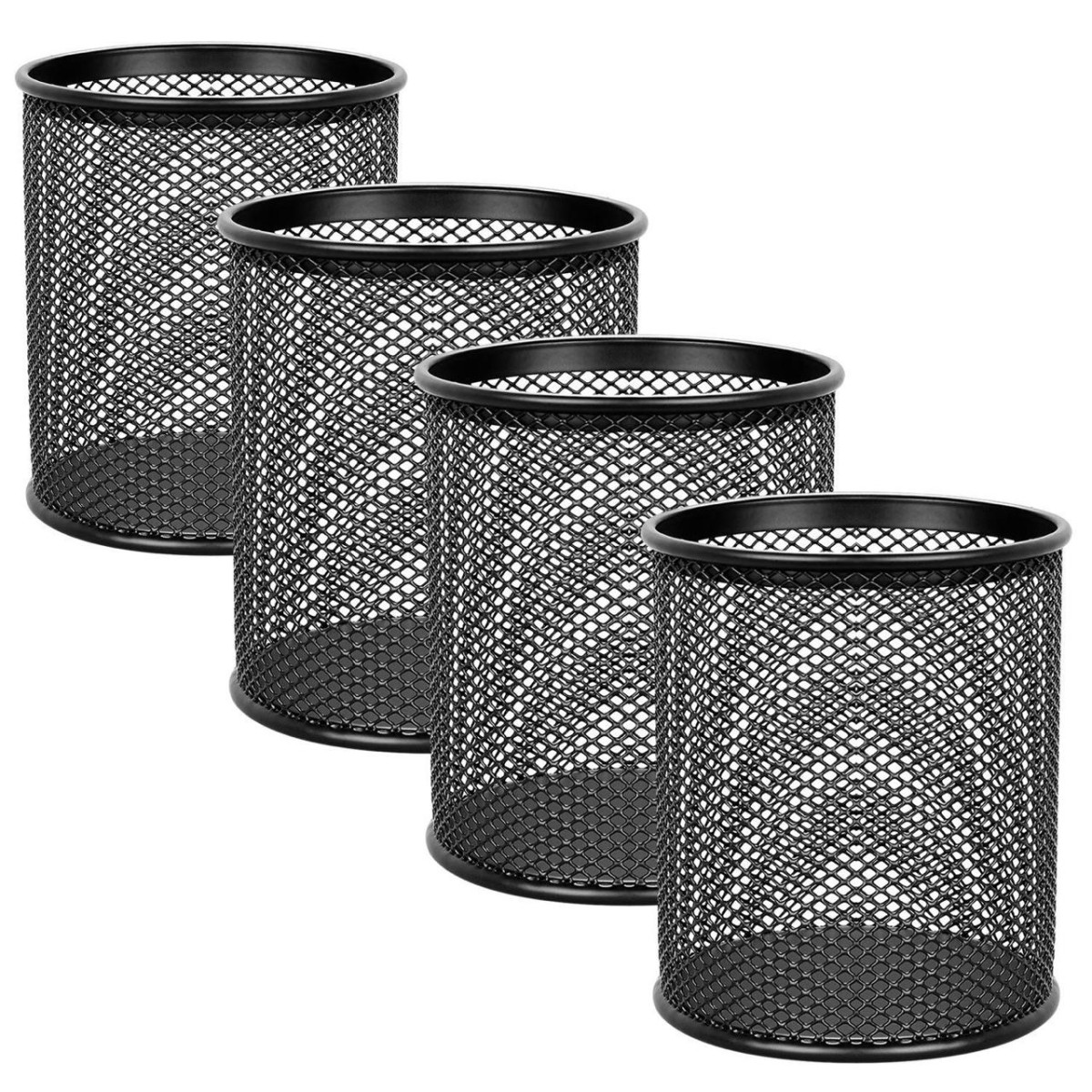 Metal Mesh Pencil Holder Round Pen Cups For Desk Organizer -4 Pcs 294 – Bes