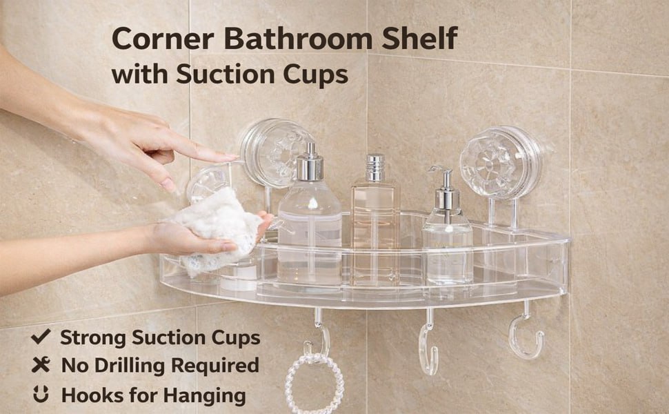 Corner Bathroom Shelf With Suction Cups 407 Apply 15 Coupon – Best Price in
