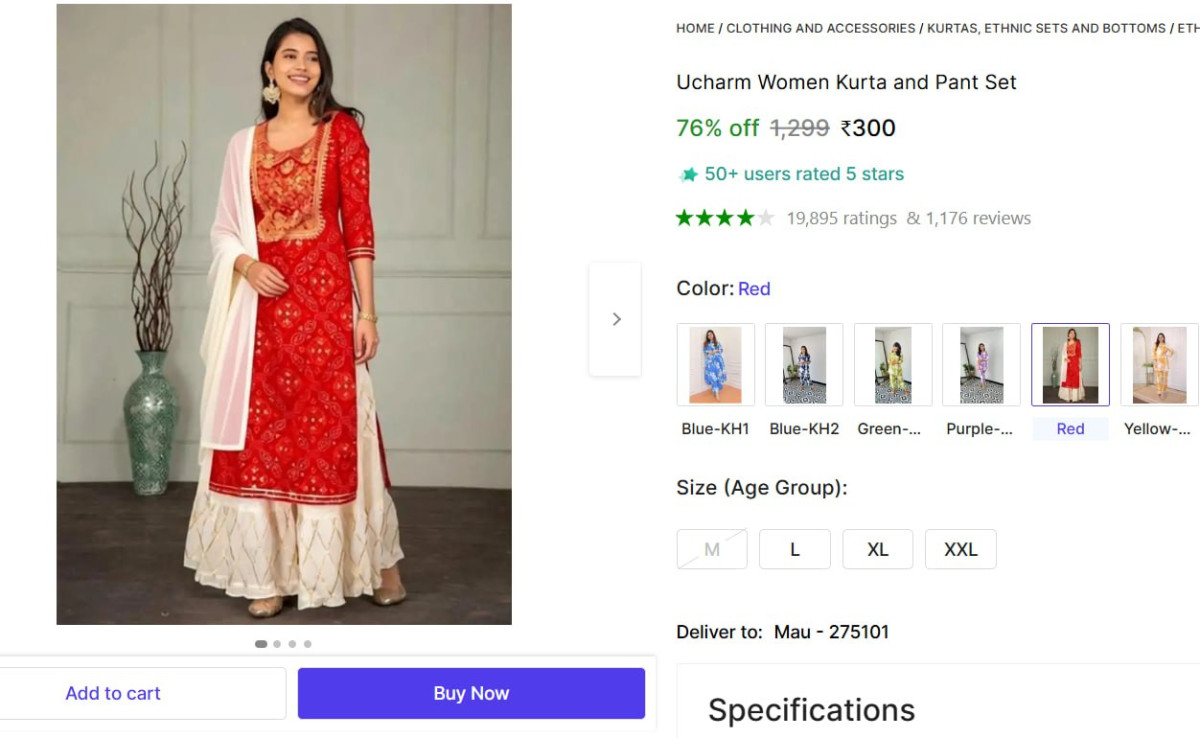 Women Kurta And Pant Set 300 – Best Price in India