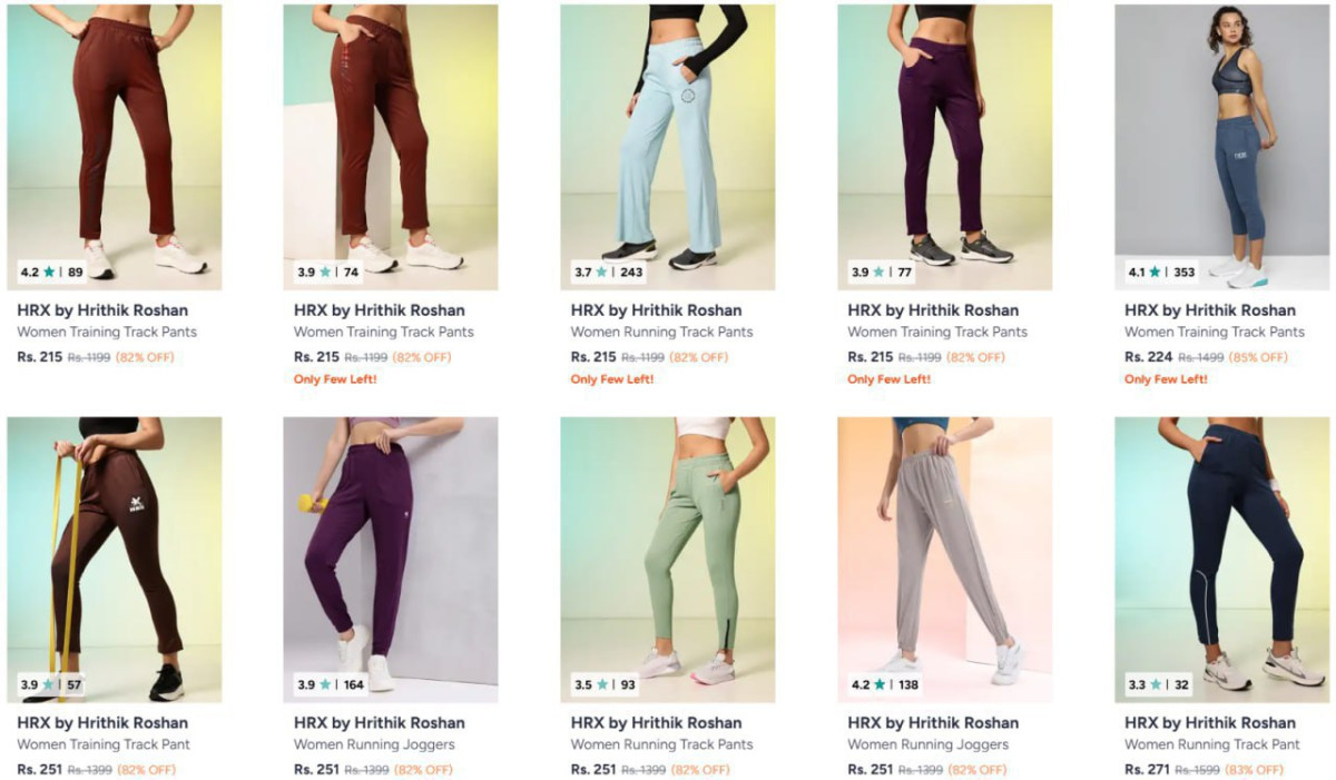 Myntra Loot Hrx Trackpants Starts At 215 Men Women – Best Price in India