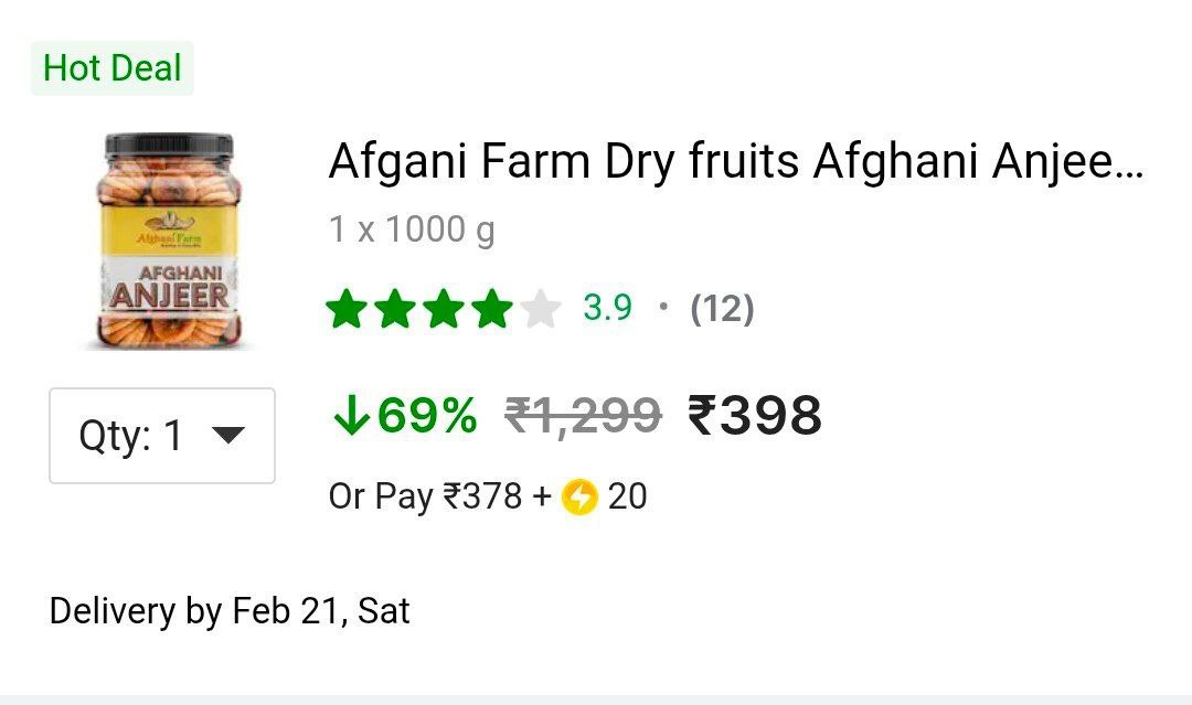 Loot Afgani Anjeer 1kg 398buy Max Qty – Best Price in India