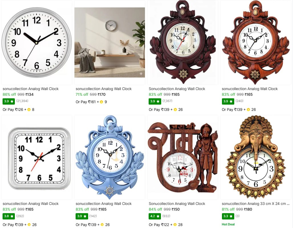 Wall Clocks From 134 – Best Price in India