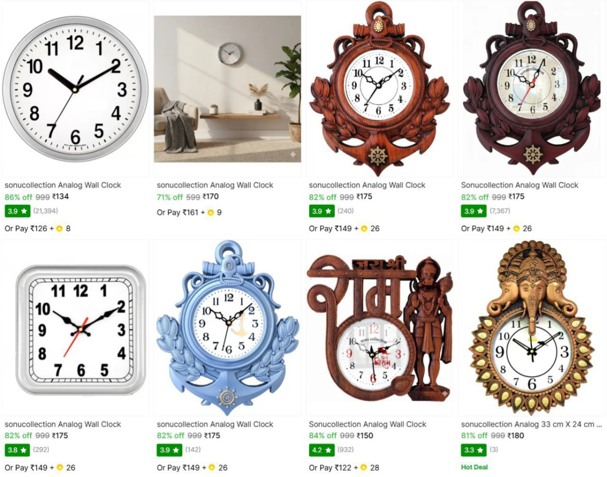 Wall Clocks From 134 – Best Price in India