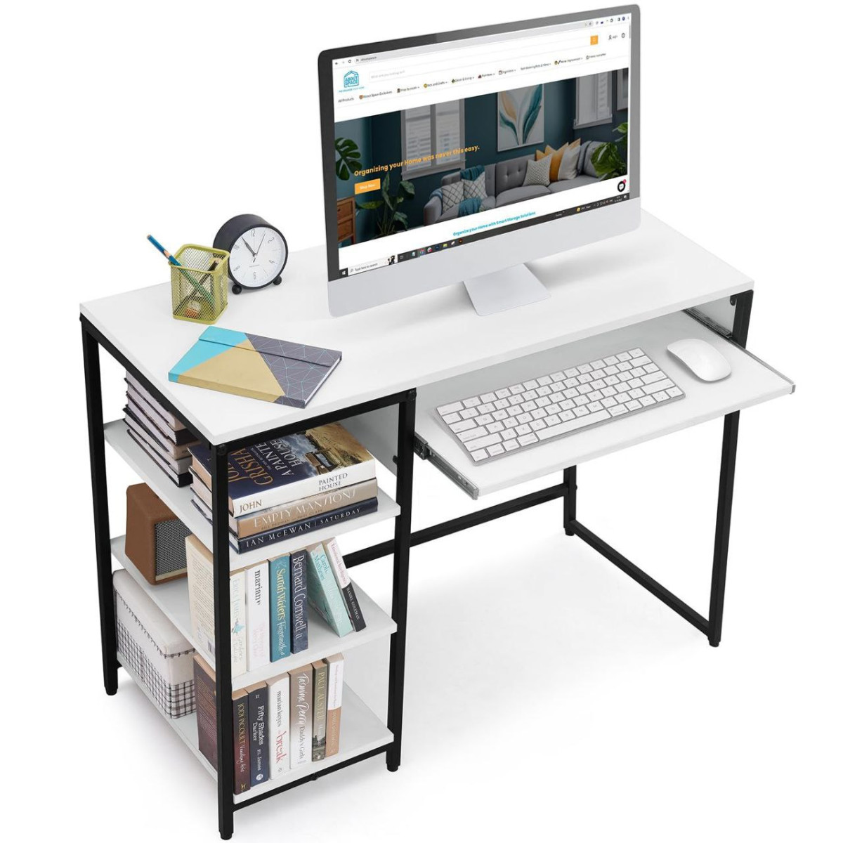 Faaasssttt 4 449reg 5 500 About Space Computer Table With 3 Tier Storage Ke