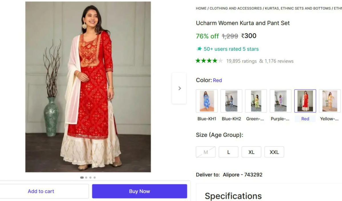 Women Kurta And Pant Set 300 – Best Price in India