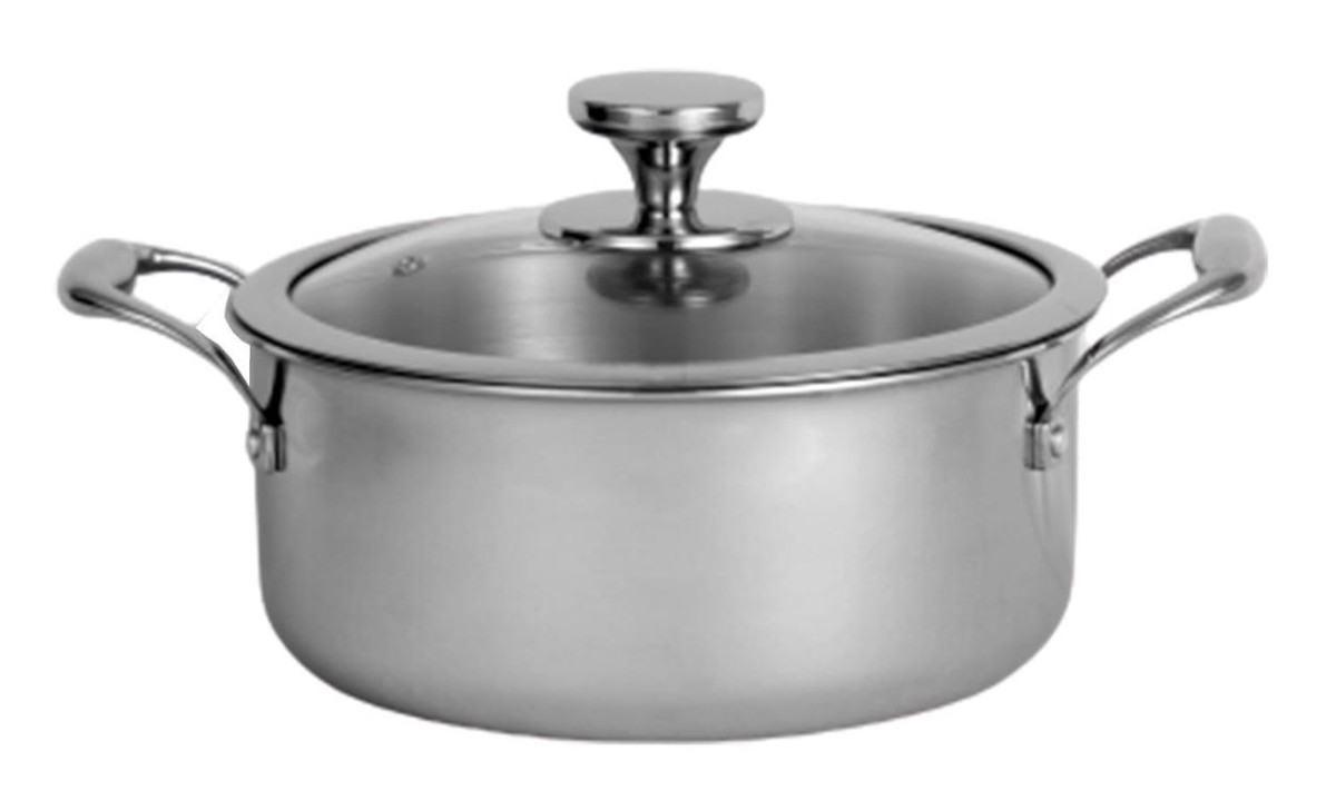Nirlon Platinum Triply Stainless Steel Casserole With Glass Lid - 2 8 Liter