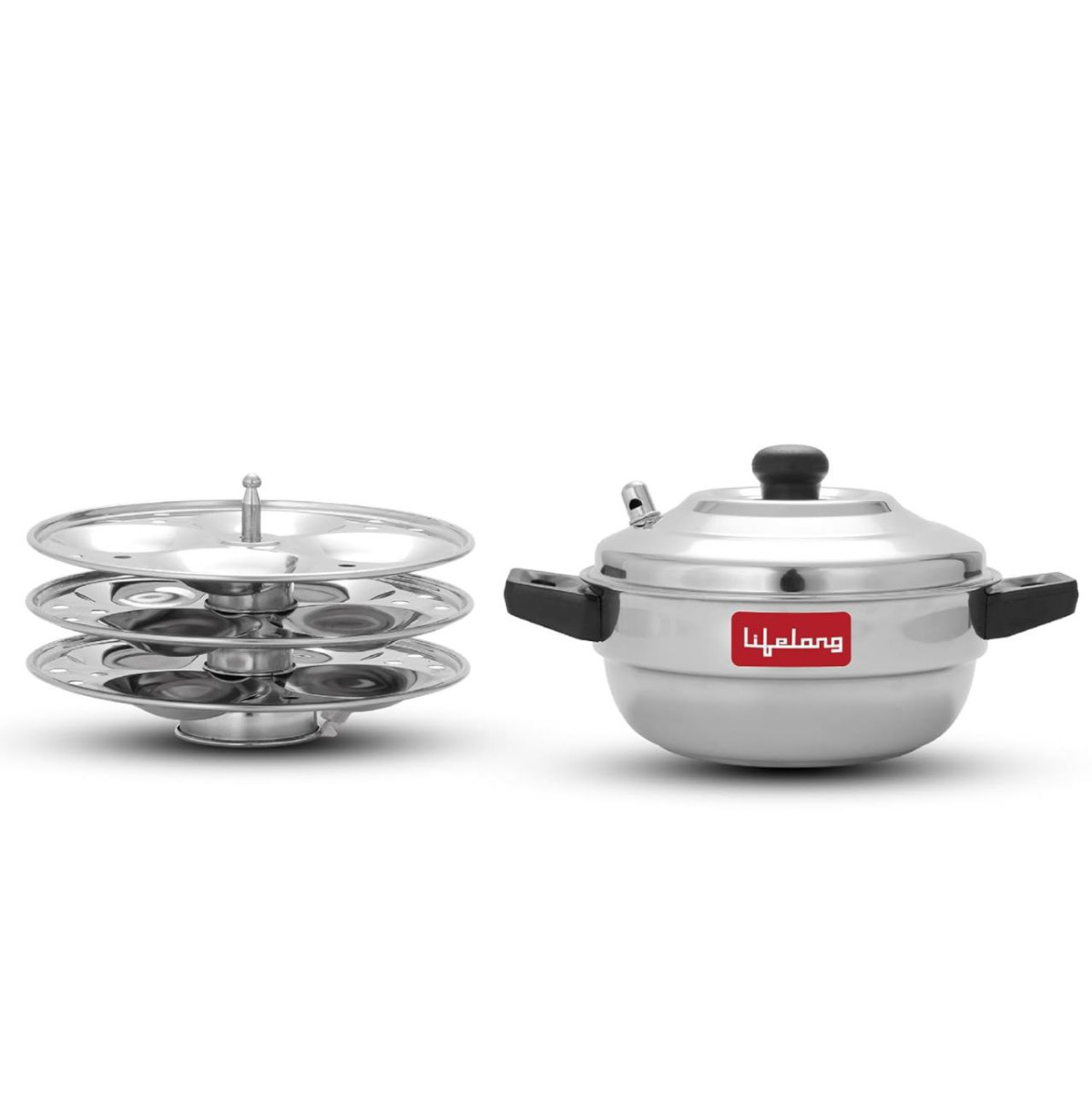Coupon Lifelong Idli Cooker 3 Plate 12 Idlis Stainless Steel Idli Cooker – 