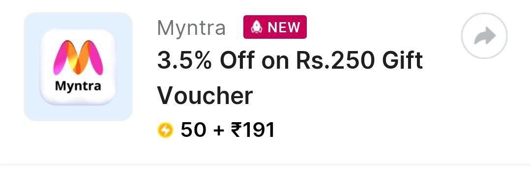 Get Myntra Gift Card Using 100 Supercoin Rs 250 Gv At 241 Supercoin Rs 1000