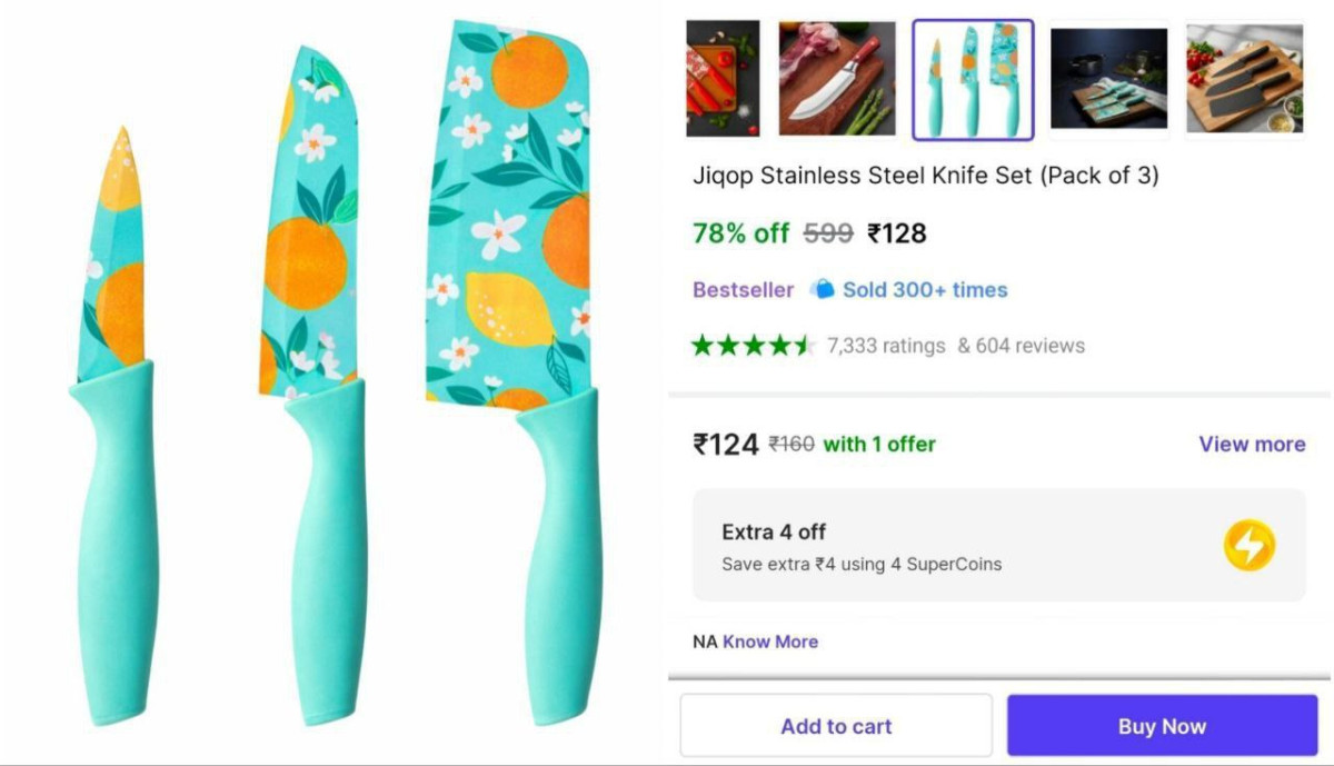 Stainless Steel Knife Set At 128black – Best Price in India