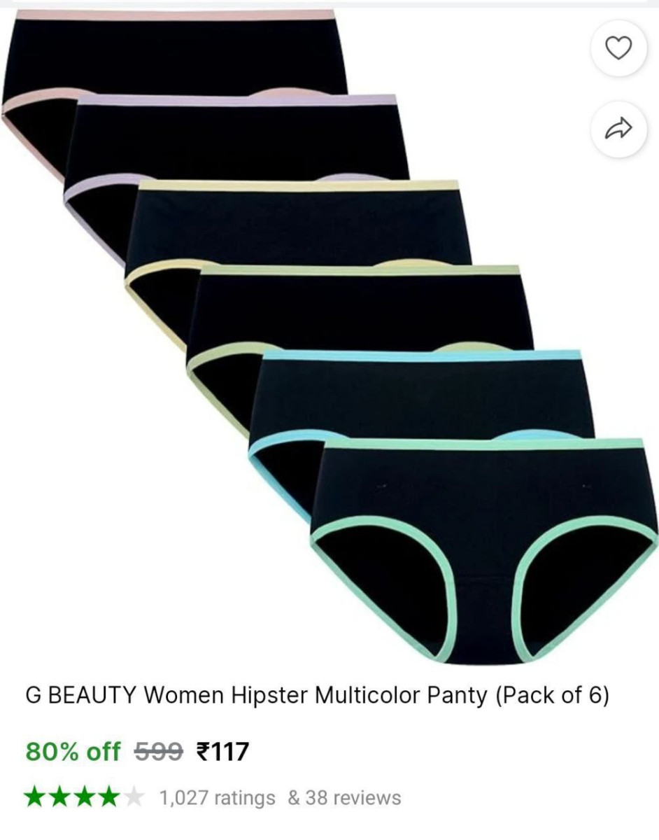 Pack Of 6 Hipster Panty 117 – Best Price in India