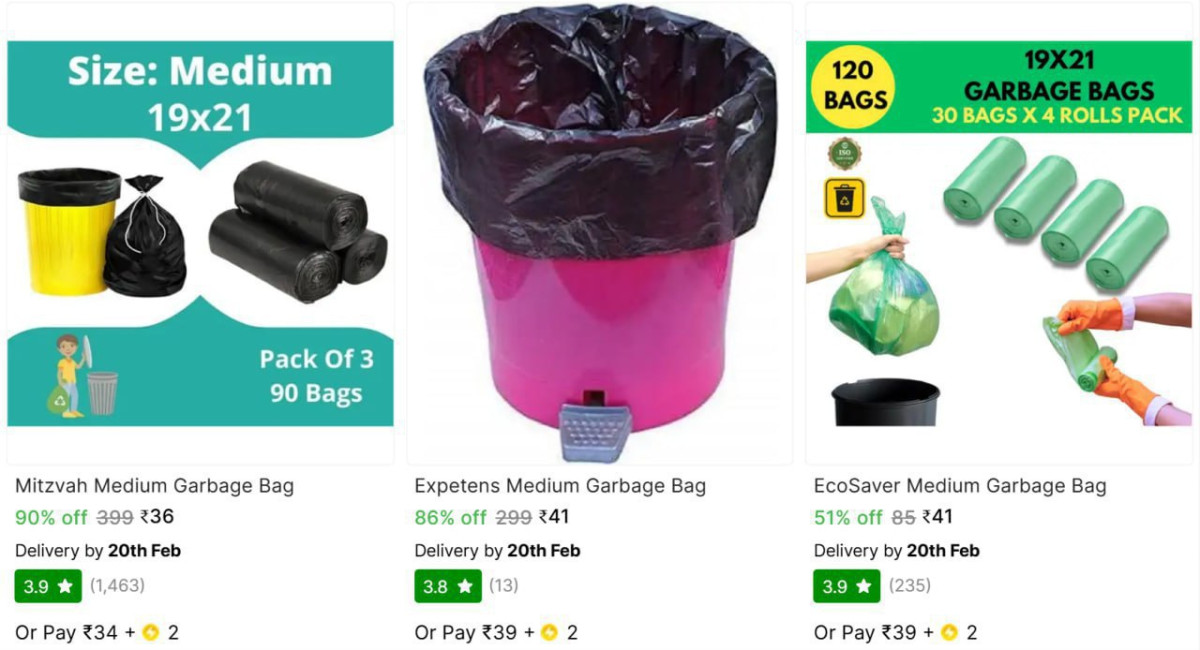Garbage Bags Starts From 36check Min Buy Quantity – Best Price in India