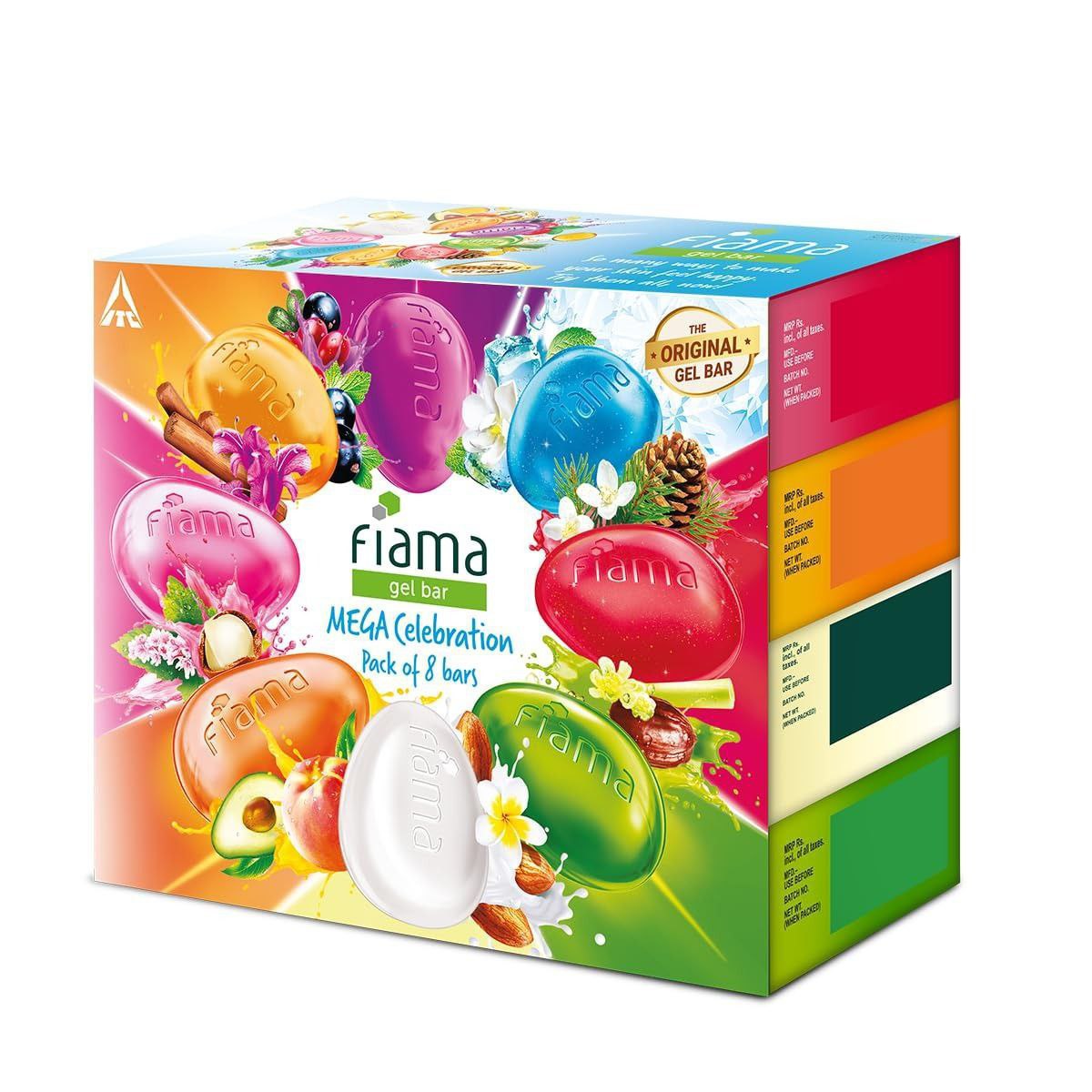 Fiama Gel Bathing Bar Mega Celebration Pack With 8 Unique Gel Bars 1000g (1