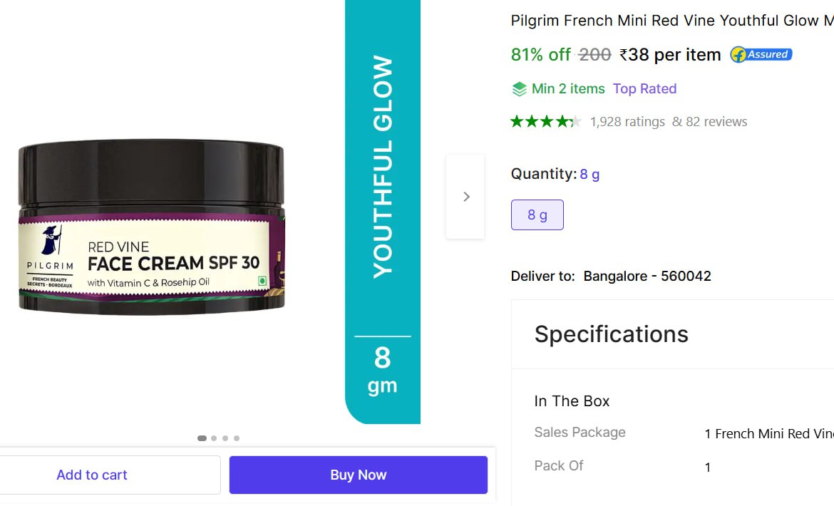 Pilgrim Moisturizer 38 More Deals Click Here Must Read – Best Price in Indi