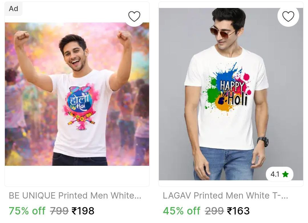 Mens Holi Tees Starts From 163 – Best Price in India