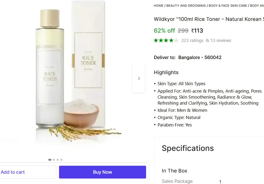 Rice Toner 113 – Best Price in India