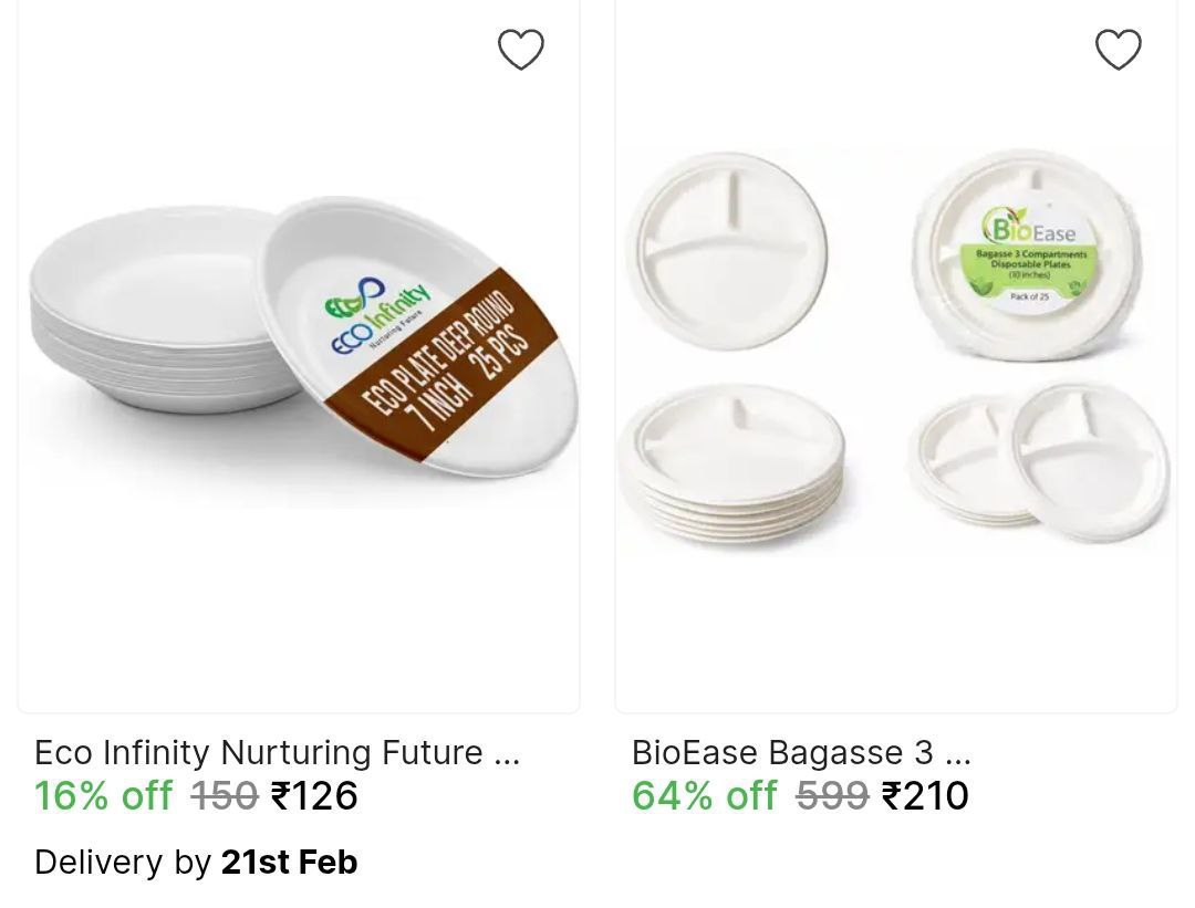 Disposable Plates Starts 126 – Best Price in India