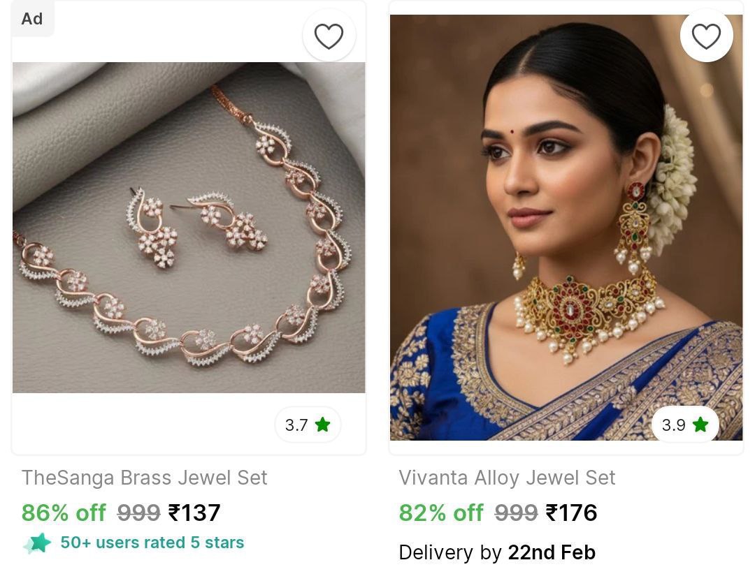 Jewellery Sets From Starts 137more – Best Price in India