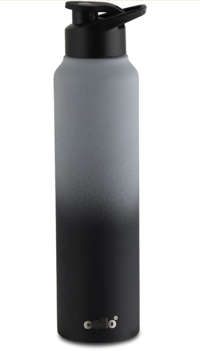 Cello Aqua Pro Max Stainless Steel Water Bottle 1000 Ml Black Grey 209 – Be