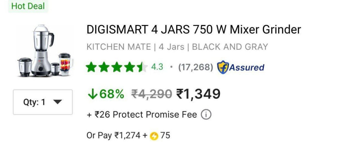 Grab 4 Jaar 750 Watt Mixer At 1349 – Best Price in India