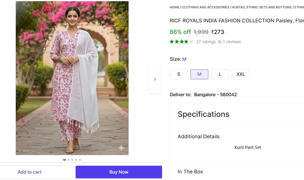 Women Kurta Pant Dupatta Set 273 – Best Price in India