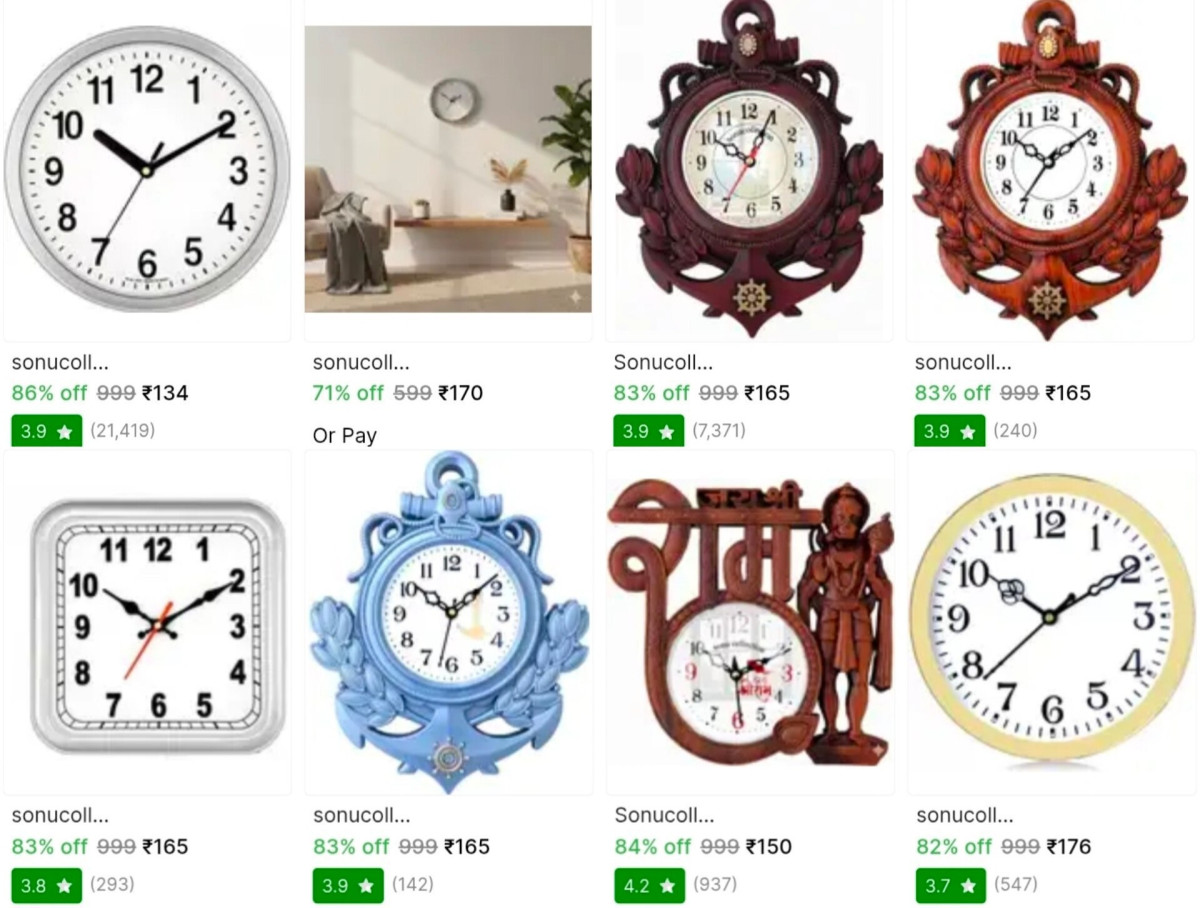 Wall Clocks From 134 – Best Price in India