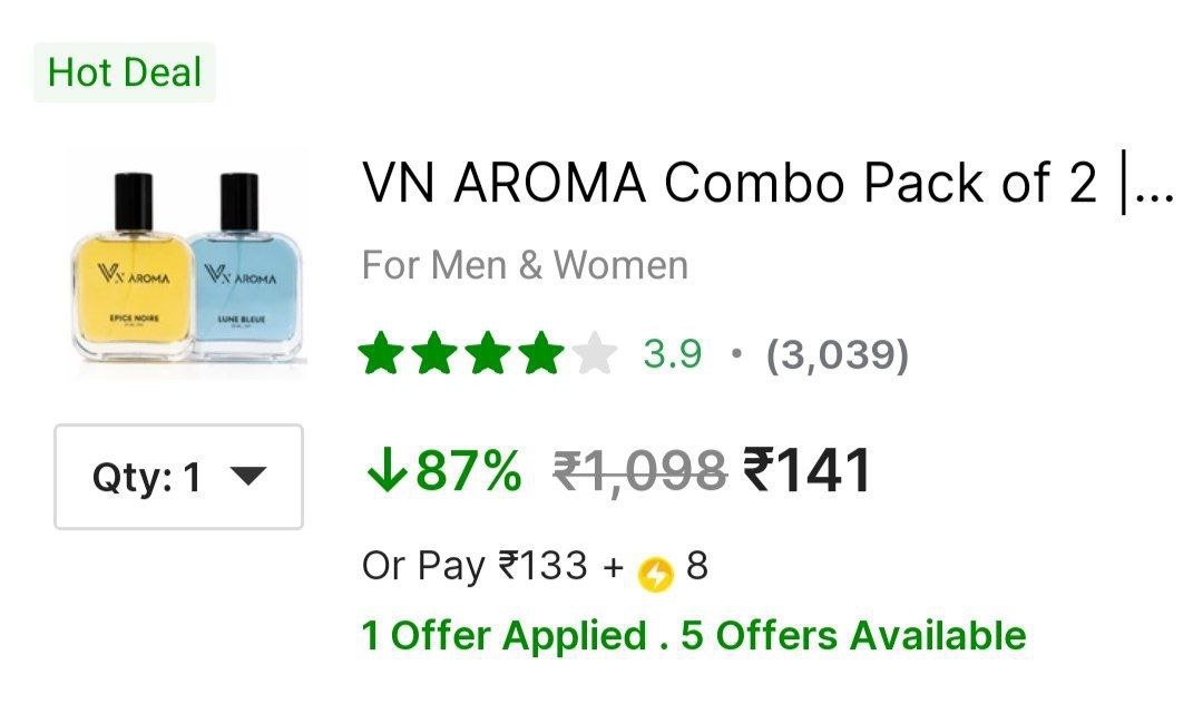 Loot Vn Aroma Perfume Combo ( Pack Of 2 100ml) 141 More Vn Aroma Perfumes 9