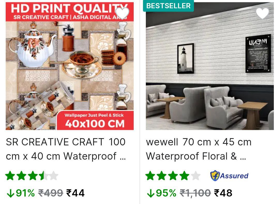 Flipkart 95 - Wallpapers Starting Rs 44 – Best Price in India