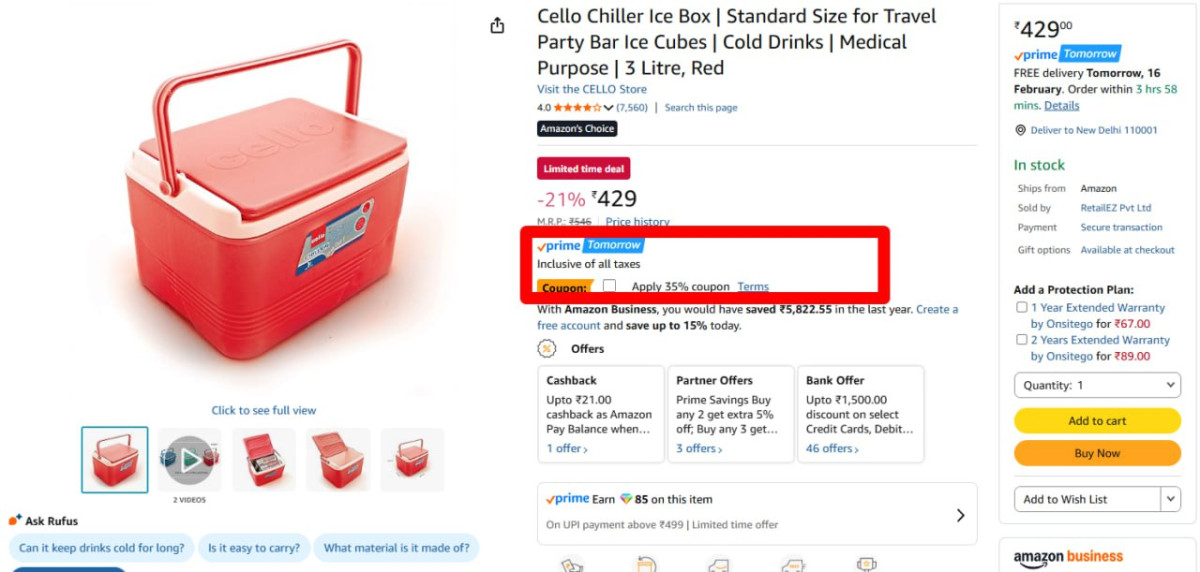 Cello Chiller Ice Box 3 Litre 278 Apply 35 Coupon – Best Price in India