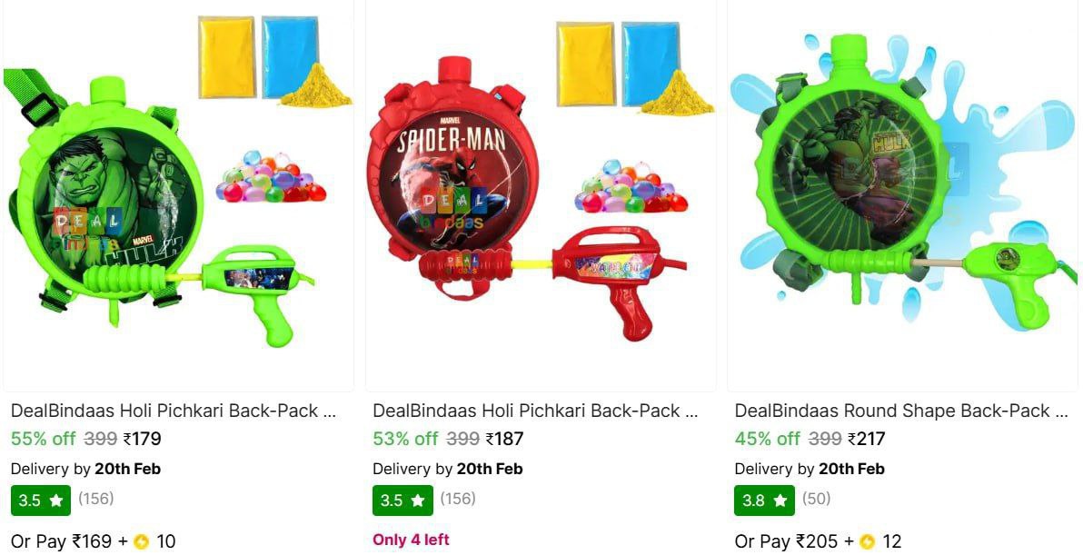Holi Pichkaris 180 179 214 More – Best Price in India