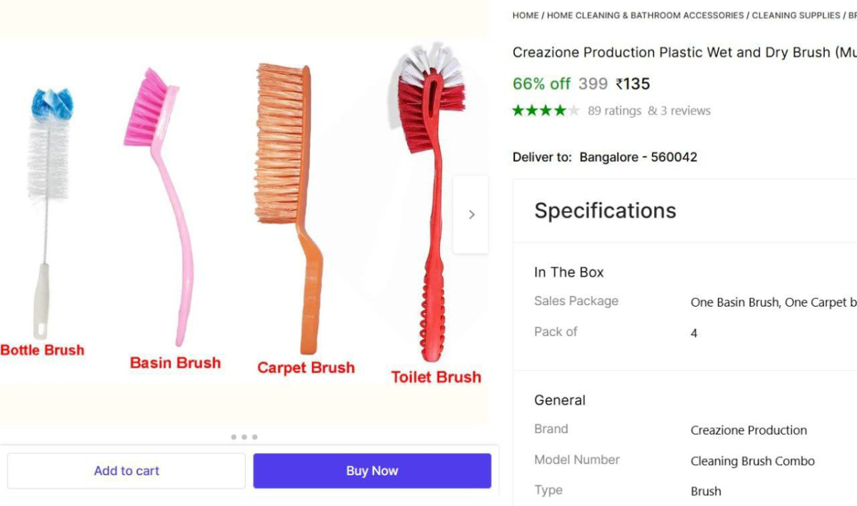 Cleaning Brush Combo (4 Units) 135 – Best Price in India