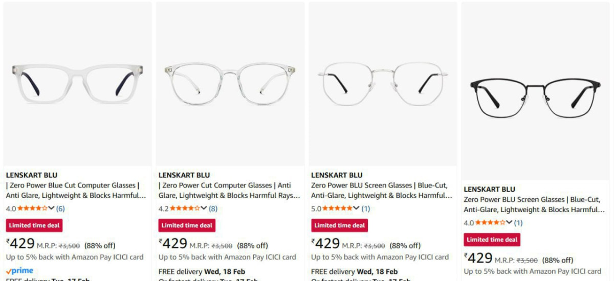 Lenskart Blu Eyeglass Starts 429 – Best Price in India