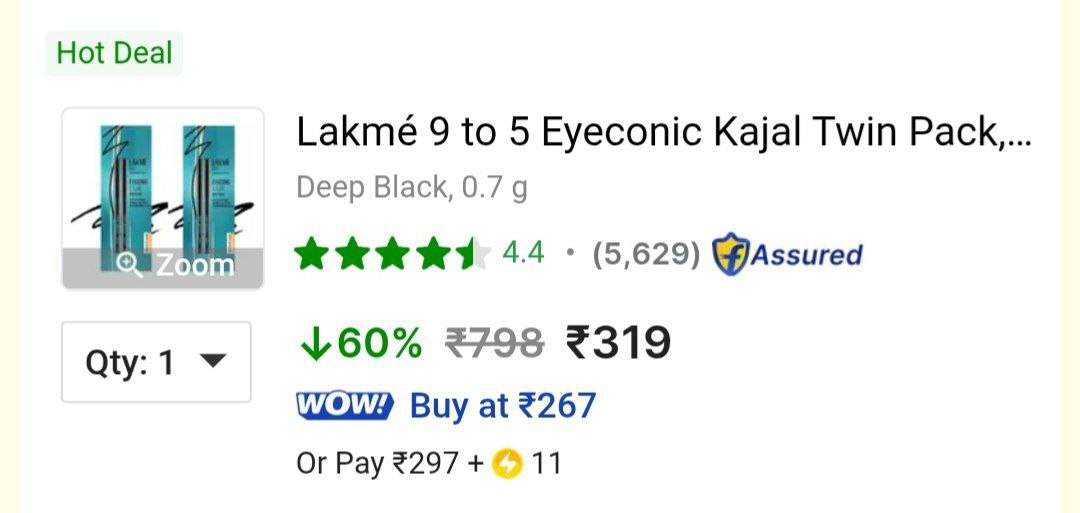 Grab Lakme 9 To 5 Eyeconic Kajal Twin Pack 319masterlink More Deals Click H