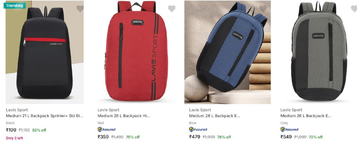 Grab Lavie Sport Backpack Starts At 199 – Best Price in India