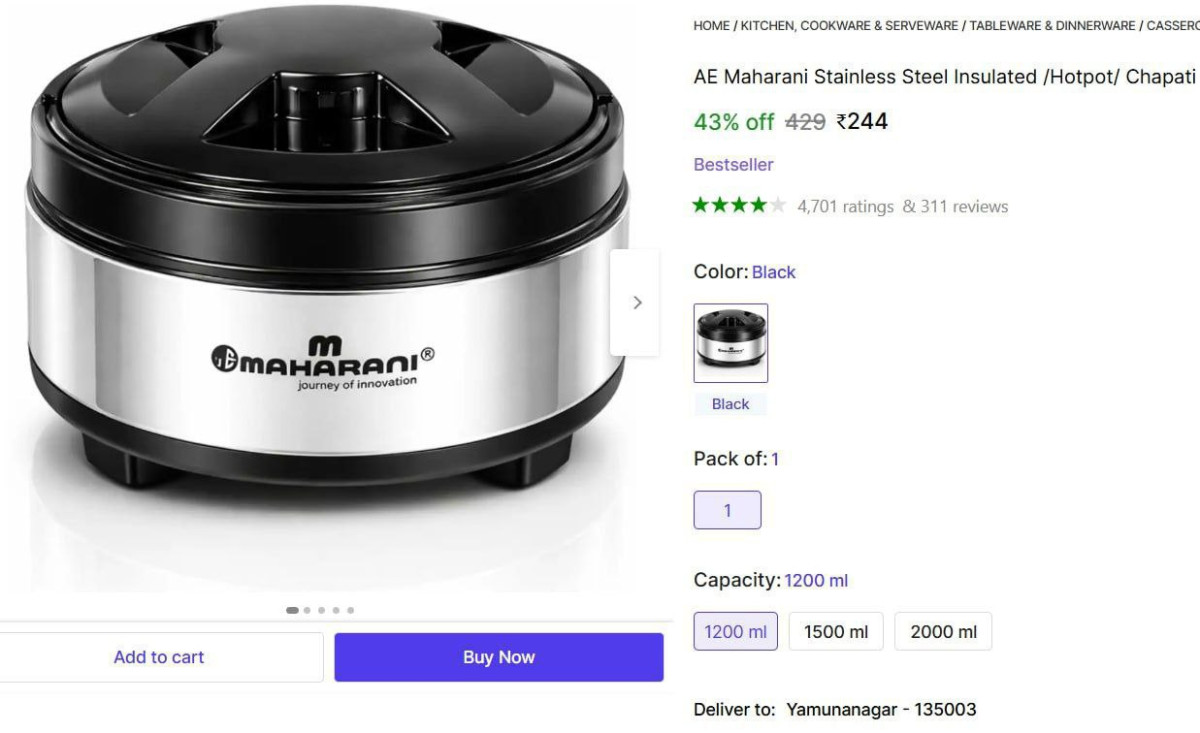 Thermoware Casserole (1200 Ml) 224 – Best Price in India