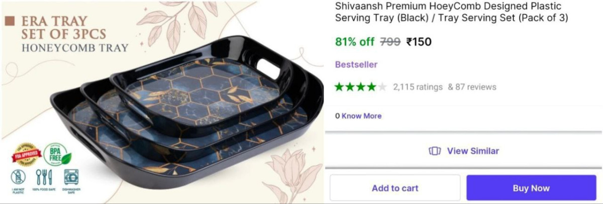 Serving Tray (set Of 3) 150 – Best Price in India