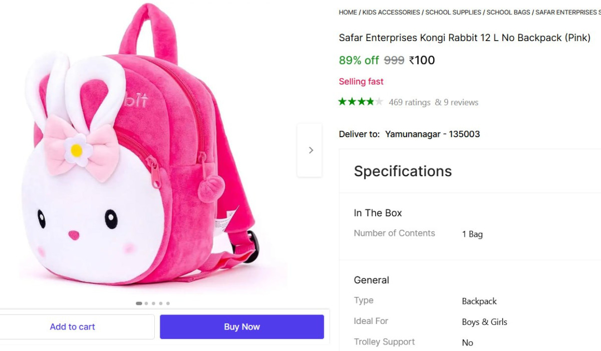 Kid S School Backpack At 100 – Best Price in India